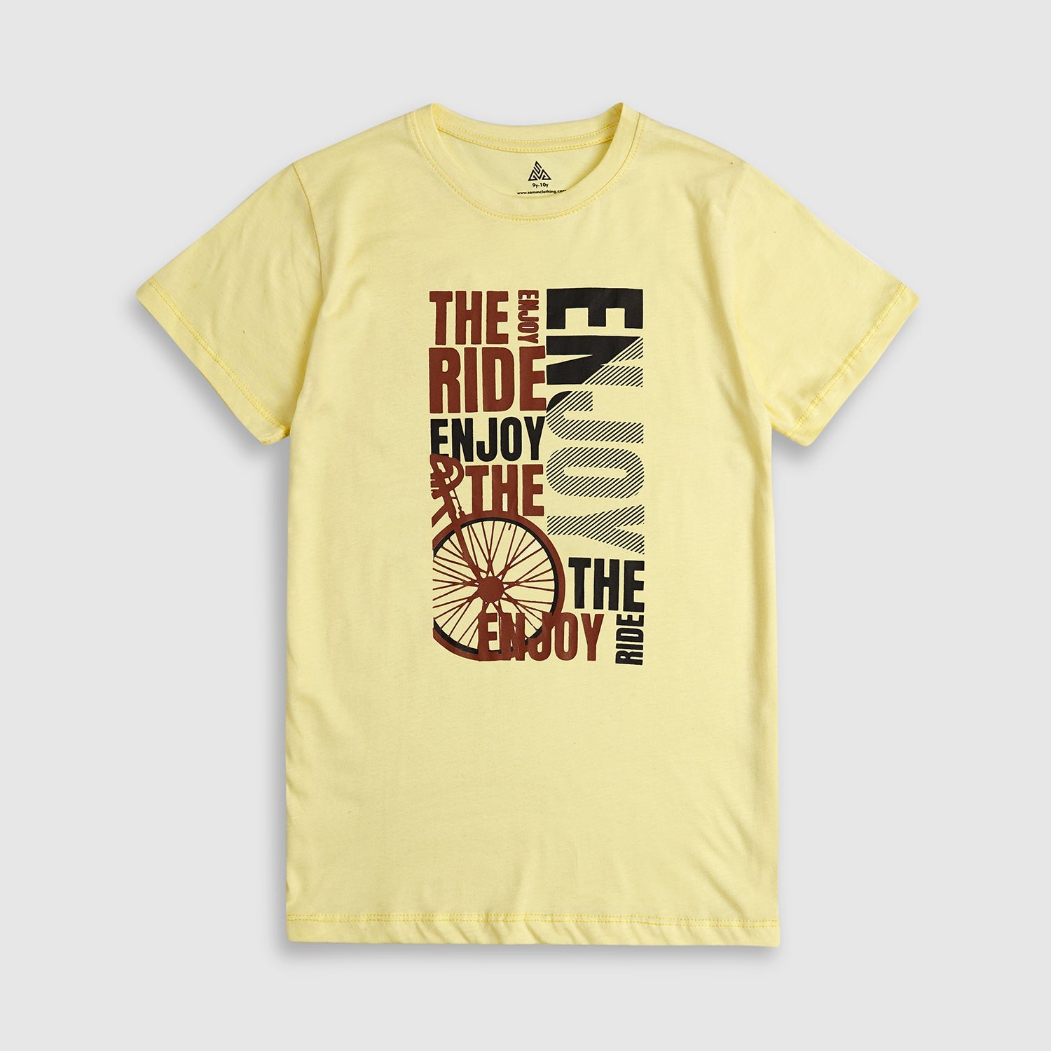Pure Cotton "Enjoy " Graphic Print Crew Neck T-Shirt