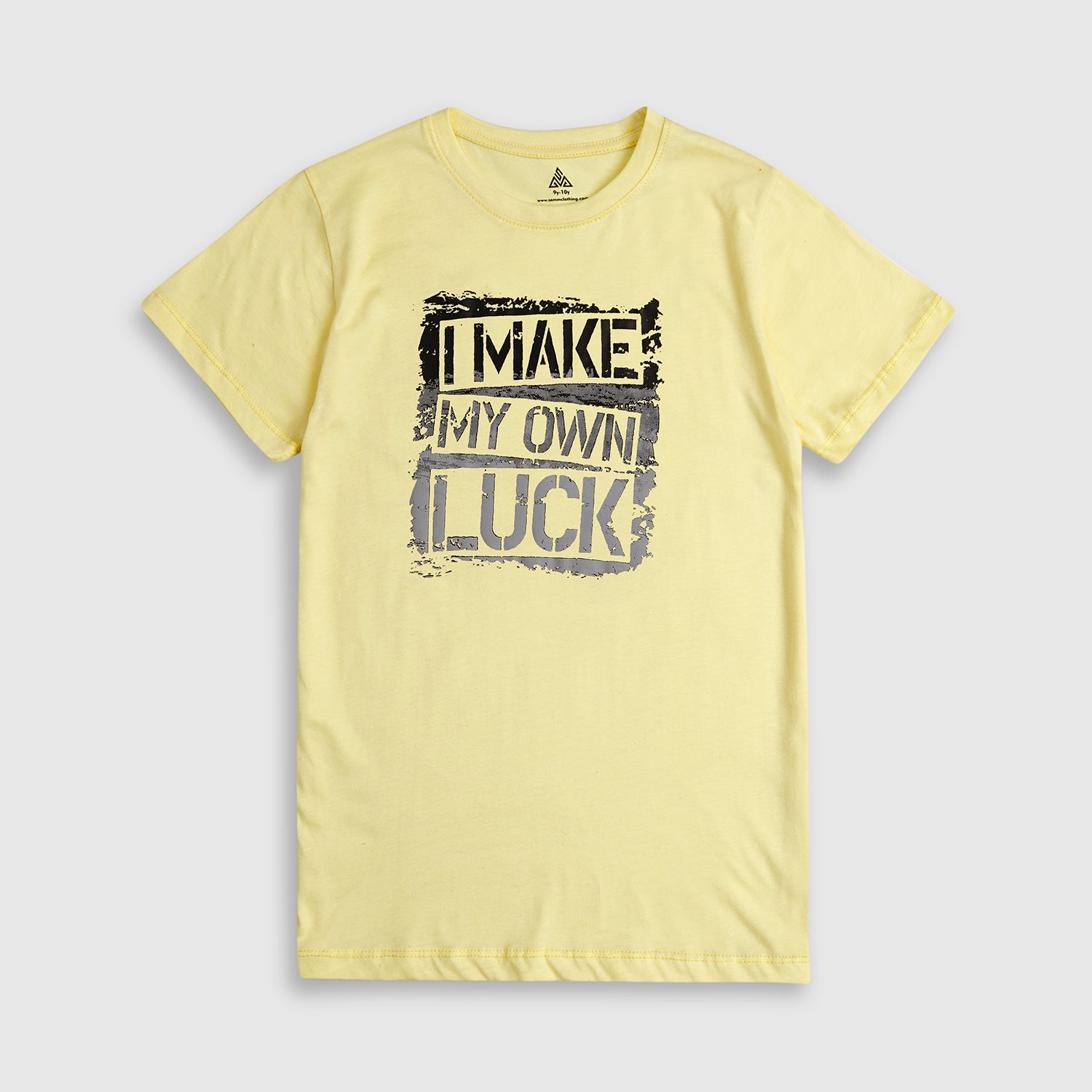 Pure Cotton "Make your Own luck " Graphic Print Crew Neck T-Shirt