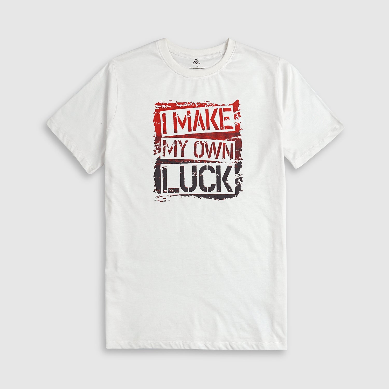 Pure Cotton "Make your Own luck " Graphic Print Crew Neck T-Shirt