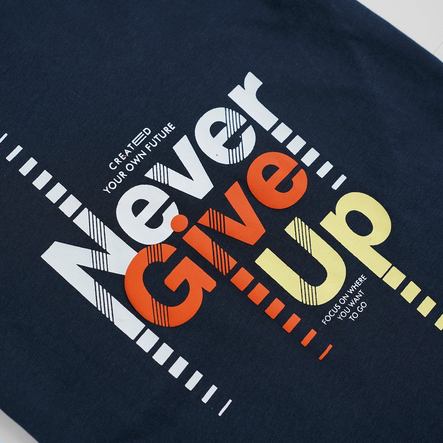 Pure Cotton " Never Give up" Graphic Tee Shirt for kids (7Yrs - 14 Yrs)