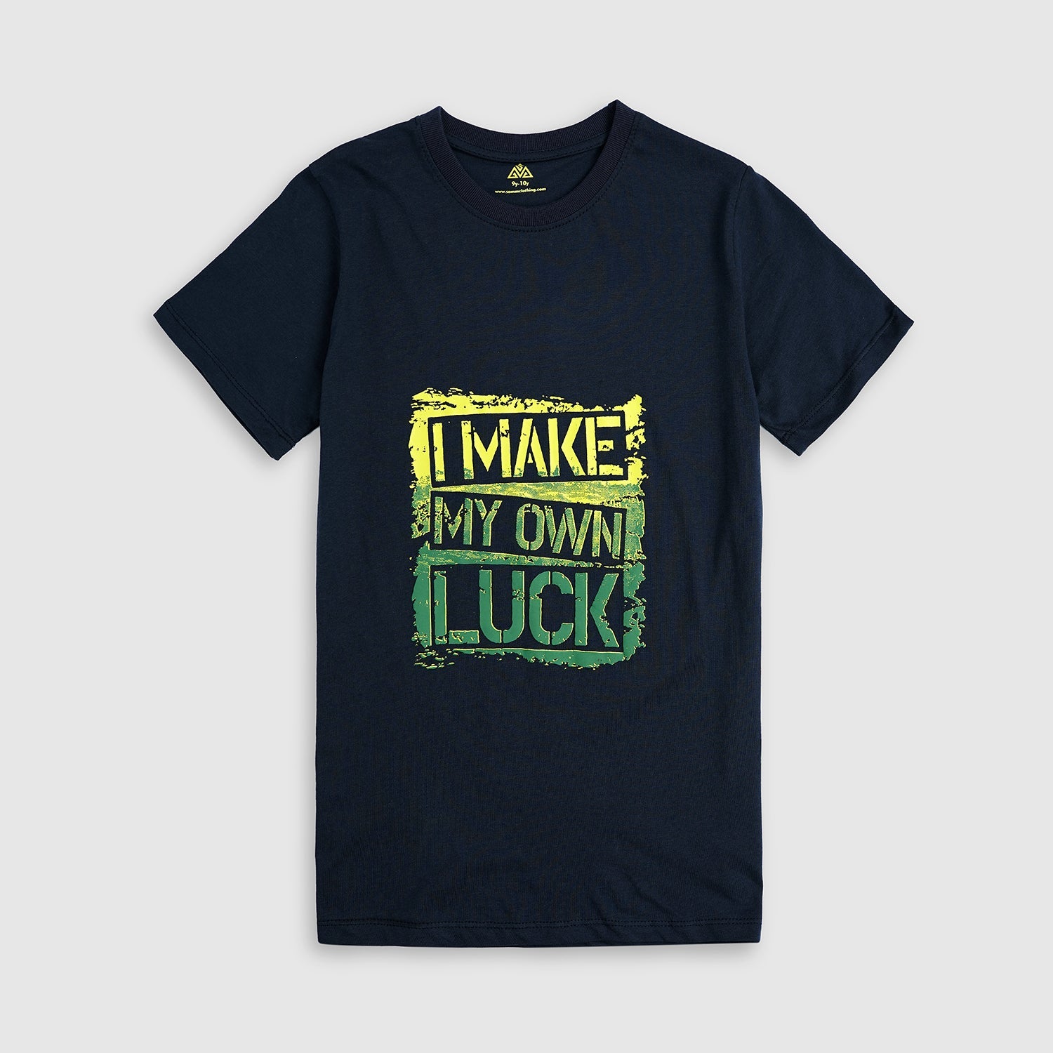 Pure Cotton "Make your Own luck " Graphic Print Crew Neck T-Shirt